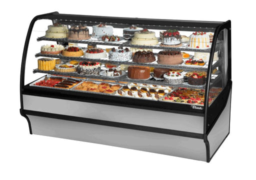 True TDM - R - 77 - GE/GE - S - S Refrigerated Bakery Display Case, 77 1/4" Wide, 2 Doors, 3 Shelves