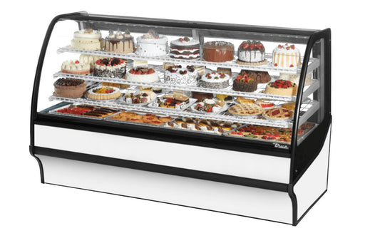 True TDM-R-77-GE/GE-W-W Refrigerated Bakery Display Case, 77 1/4" Wide, 2 Doors, 3 Shelves - TheChefStore.Com