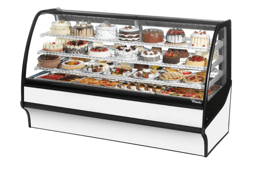 True TDM - R - 77 - GE/GE - W - W Refrigerated Bakery Display Case, 77 1/4" Wide, 2 Doors, 3 Shelves