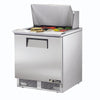 True TFP-32-12M Sandwich Prep Table, 32 1/8" Wide, 1 Door, 2 Shelves, 12 Pans (Tops) - TheChefStore.Com