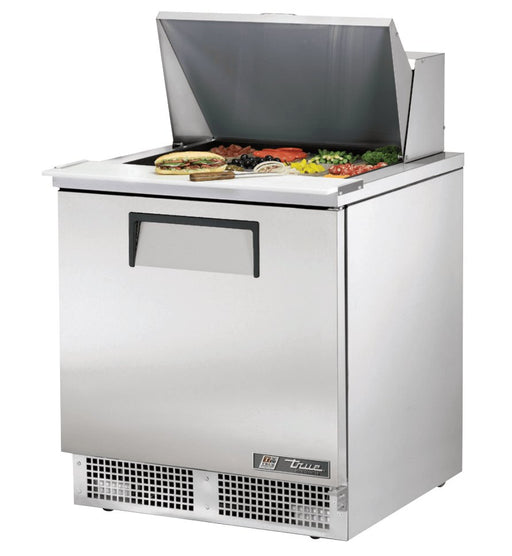 True TFP-32-12M~SPEC3 Sandwich Prep Table, 32 1/8" Wide, 1 Door, 2 Shelves, 12 Pans (Tops) - TheChefStore.Com