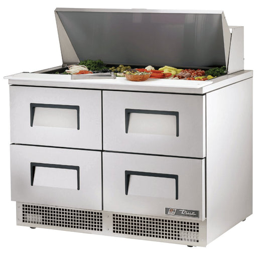 True TFP-48-18M-D-4 Sandwich Prep Table, 48 1/8" Wide, 18 Pans (Tops) - TheChefStore.Com