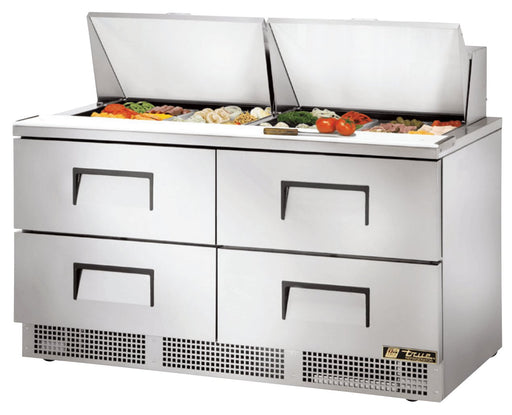 True TFP-64-24M-D-4 Sandwich Prep Table, 64 1/8" Wide, 24 Pans (Tops) - TheChefStore.Com