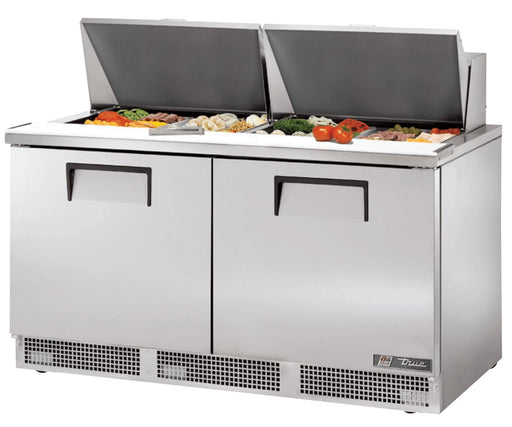 True TFP-64-24M Sandwich Prep Table, 64 1/8" Wide, 2 Doors, 4 Shelves, 24 Pans (Tops) - TheChefStore.Com