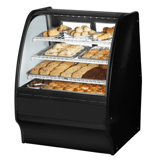 True TGM-DC-36-SC/SC-B-W Non-Refrigerated Bakery Display Case, 36 1/4" Wide, 2 Doors, 6 Shelves - TheChefStore.Com