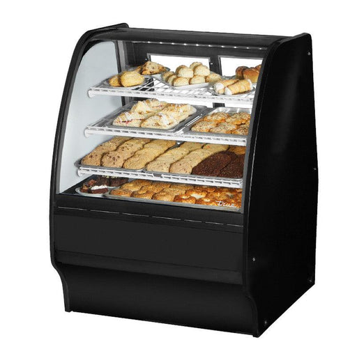 True TGM-DC-36-SC/SC-B-W Non-Refrigerated Bakery Display Case, 36 1/4" Wide, 2 Doors, 6 Shelves - TheChefStore.Com