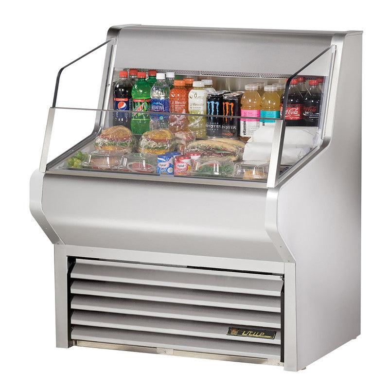 True THAC-36-S-LD Open Refrigerated Display Merchandiser, 36 1/8" Wide, 3 Shelves - TheChefStore.Com