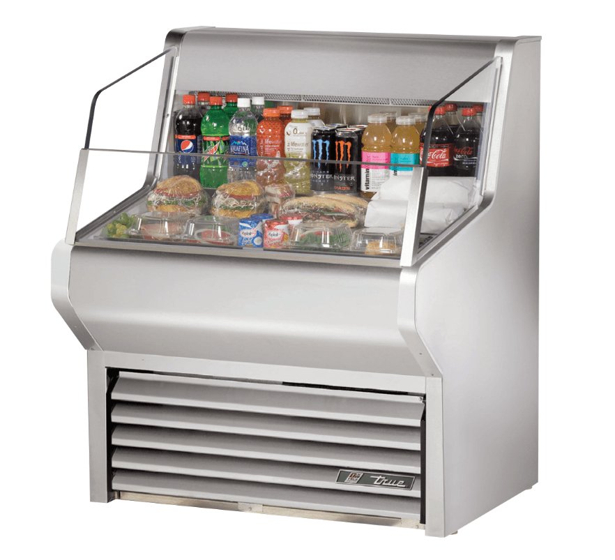 True THAC-36-S-LD Open Refrigerated Display Merchandiser, 36 1/8" Wide, 3 Shelves - TheChefStore.Com