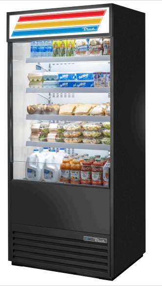 True TOAM-36GS-HC~TSL01 Open Refrigerated Diplay Merchandiser - TheChefStore.Com