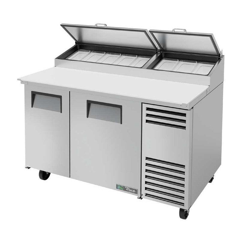 True TPP-AT-60-HC Pizza Prep Table, 60 1/4" Wide, 2 Doors, 4 Shelves, 8 Pans (Tops) - TheChefStore.Com