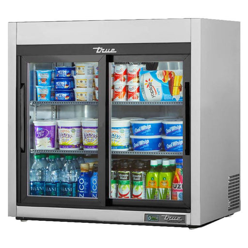 True TSD-09G-HC-LD Countertop Merchandiser Refrigerator, 36" Wide, 2 Doors, 3 Shelves, TSD Series - TheChefStore.Com