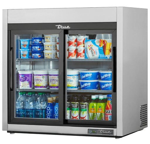 True TSD-09G-HC-LD Countertop Merchandiser Refrigerator, 36" Wide, 2 Doors, 3 Shelves, TSD Series - TheChefStore.Com