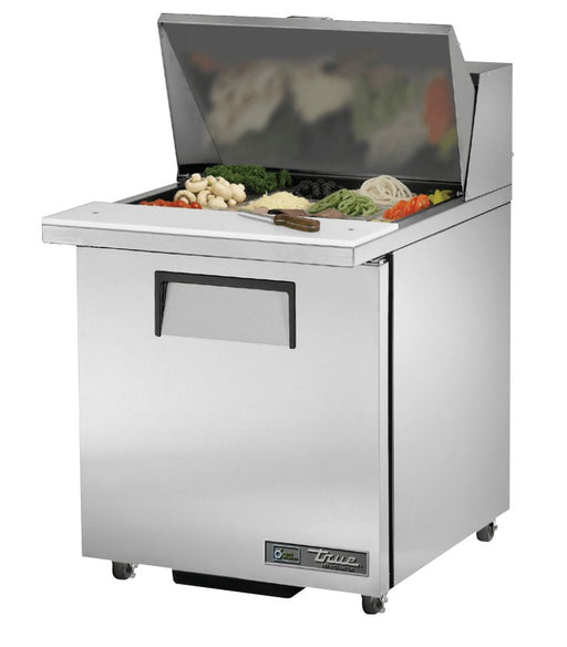 True TSSU-27-12M-B-ADA-HC Sandwich Prep Table, 27 5/8" Wide, 1 Door, 2 Shelves, 12 Pans (Tops) - TheChefStore.Com