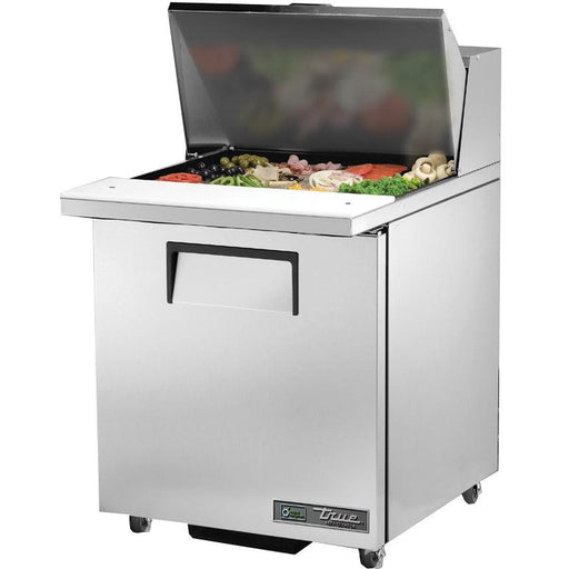 True TSSU-27-12M-C-ADA-HC Sandwich Prep Table, 275/8" Wide, 1 Door, 2 Shelves, 12 Pans (Tops) - TheChefStore.Com