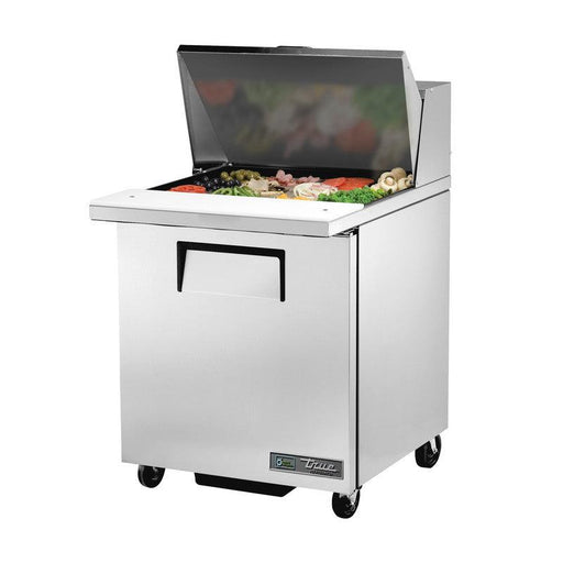 True TSSU-27-12M-C-HC Sandwich Prep Table, 27 5/8" Wide, 1 Door, 2 Shelves, 12 Pans (Tops) - TheChefStore.Com