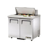 True TSSU-36-08-ADA-HC Sandwich Prep Table, 36 3/8" Wide, 2 Doors, 4 Shelves, 8 Pans (Tops) - TheChefStore.Com