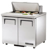 True TSSU-36-08-ADA-HC Sandwich Prep Table, 36 3/8" Wide, 2 Doors, 4 Shelves, 8 Pans (Tops) - TheChefStore.Com