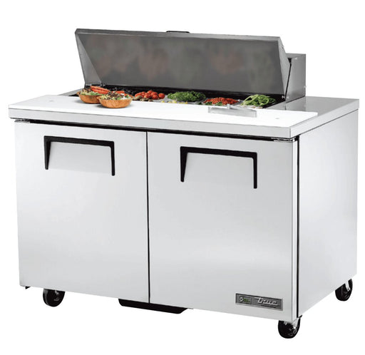 True TSSU-48-10-HC Sandwich Prep Table, 48 3/8" Wide, 2 Doors, 4 Shelves, 10 Pans (Tops) - TheChefStore.Com