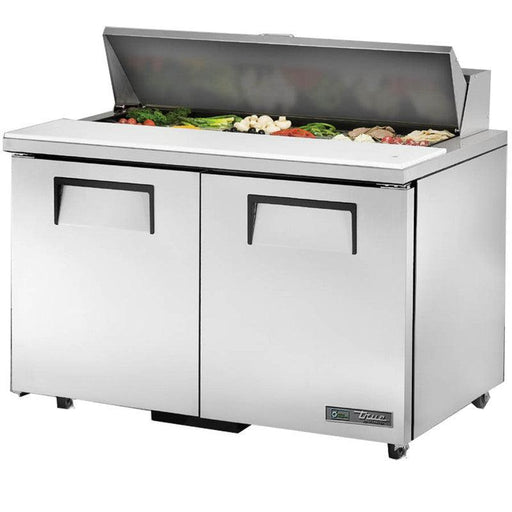 True TSSU-48-12-ADA-HC Sandwich Prep Table, 48 3/8" Wide, 2 Doors, 4 Shelves, 12 Pans (Tops) - TheChefStore.Com