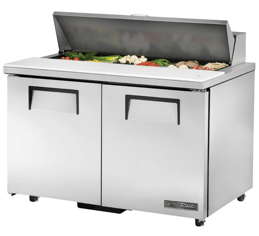 True TSSU-48-12-ADA-HC~SPEC3 Sandwich Prep Table, 48 3/8" Wide, 2 Doors, 4 Shelves, 12 Pans (Tops) - TheChefStore.Com