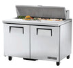 True TSSU-48-12-HC Sandwich Prep Table, 48 3/8" Wide, 2 Doors, 4 Shelves, 12 Pans (Tops) - TheChefStore.Com