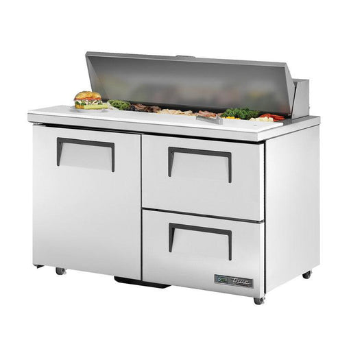 True TSSU-48-12D-2-ADA-HC Sandwich Prep Table, 48 3/8" Wide, 1 Door, 2 Shelves, 12 Pans (Tops) - TheChefStore.Com