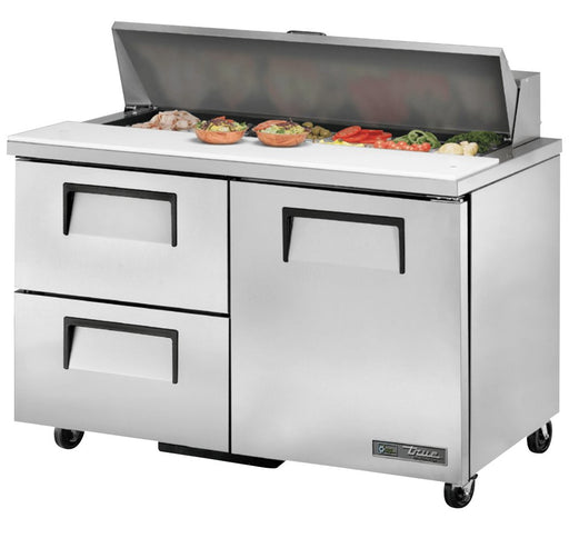 True TSSU-48-12D-2-ADA-HC Sandwich Prep Table, 48 3/8" Wide, 1 Door, 2 Shelves, 12 Pans (Tops) - TheChefStore.Com