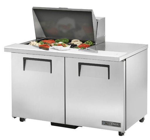 True TSSU-48-12M-B-ADA-HC Sandwich Prep Table, 483/8" Wide, 2 Doors, 4 Shelves, 12 Pans (Tops) - TheChefStore.Com