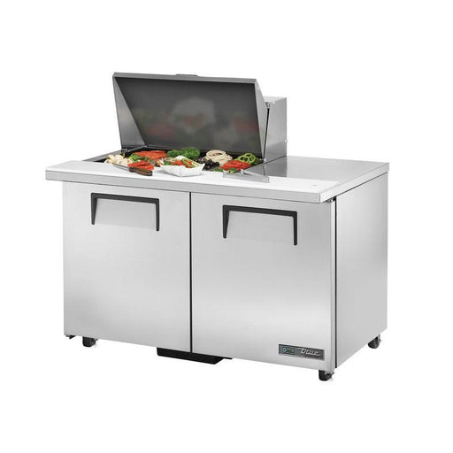 True TSSU-48-12M-B-ADA-HC Sandwich Prep Table, 483/8" Wide, 2 Doors, 4 Shelves, 12 Pans (Tops) - TheChefStore.Com