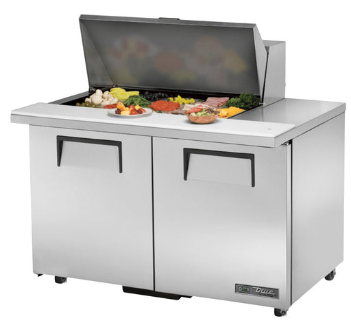 True TSSU-48-15M-B-ADA-HC Sandwich Prep Table, 483/8" Wide, 2 Doors, 4 Shelves, 15 Pans (Tops) - TheChefStore.Com