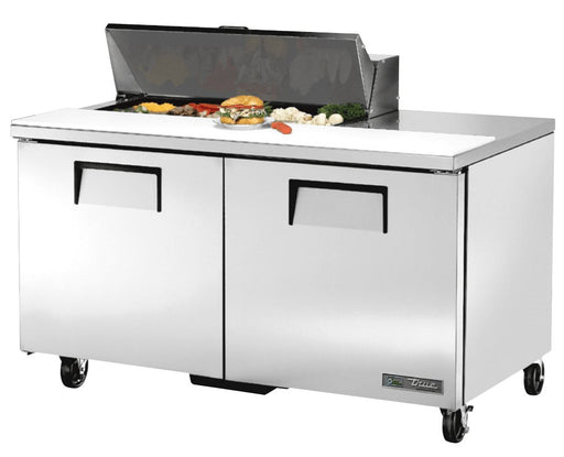 True TSSU-60-10-HC Sandwich Prep Table, 60 3/8" Wide, 2 Doors, 4 Shelves, 10 Pans (Tops) - TheChefStore.Com