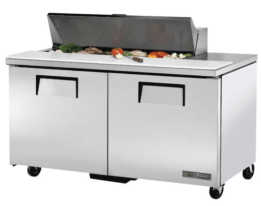 True TSSU-60-12-HC Sandwich Prep Table, 60 3/8" Wide, 2 Doors, 4 Shelves, 12 Pans (Tops) - TheChefStore.Com