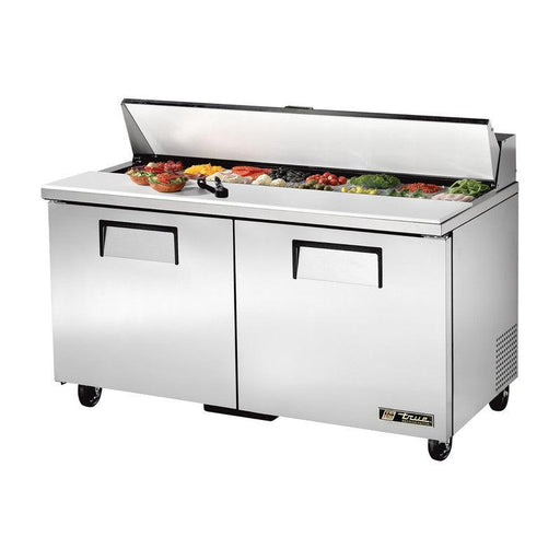 True TSSU-60-16-HC~SPEC3 Sandwich Prep Table, 60 3/8" Wide, 2 Doors, 4 Shelves, 16 Pans (Tops) - TheChefStore.Com