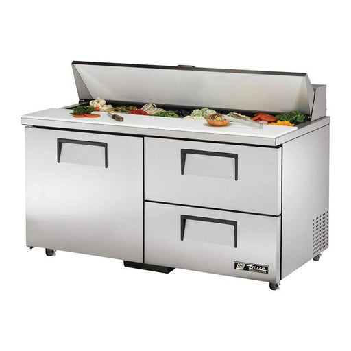 True TSSU-60-16D-2-ADA-HC Sandwich Prep Table, 60 3/8" Wide, 1 Door, 2 Shelves, 16 Pans (Tops) - TheChefStore.Com