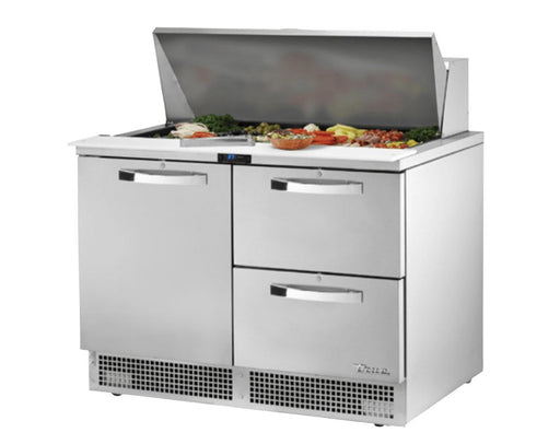 True TSSU-60-16D-2-ADA-HC~SPEC3 Sandwich Prep Table, 60 3/8" Wide, 1 Door, 2 Shelves, 16 Pans (Tops) - TheChefStore.Com