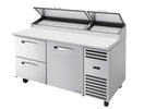 True TSSU-72-30M-B-DS-ST-ADA-HC~SPEC3 Sandwich Prep Table, 723/8" Wide, 3 Doors, 6 Shelves, 30 Pans (Tops) - TheChefStore.Com