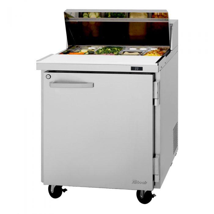 Turbo Air PST-28-N 1 Solid Door Mega Refrigerated Sandwich and Salad Prep Table, 7 Cu. Ft. - TheChefStore.Com