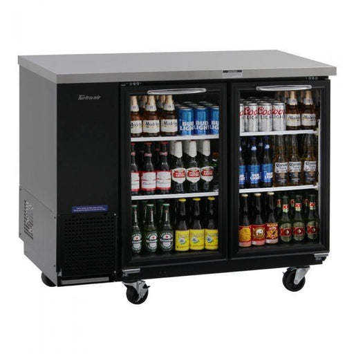 Turbo Air TBB-24-48SB-N6 24-1/2"D Narrow Back Bar Cooler, 2 Solid Door 49" Black Vinyl Exterior Back Bar Cooler, 12.2 Cu. Ft. - TheChefStore.Com