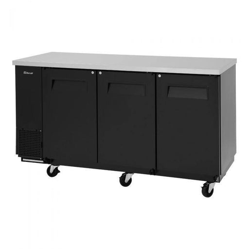 Turbo Air TBB-24-72SB-N6 24.5" Deep Narrow Back Bar Cooler, 3 Solid Door 73" Black Vinyl Exterior Back Bar Cooler, 20.6 Cu. Ft. - TheChefStore.Com