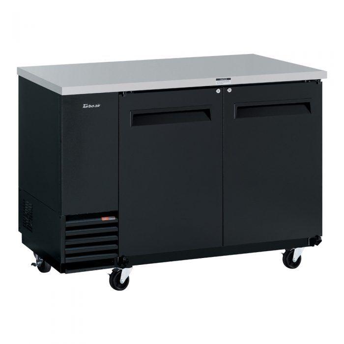 Turbo Air TBB-2SB-N6 2 Solid Door 59" Back Bar Cooler, Black Vinyl Exterior, 19 Cu. Ft. - TheChefStore.Com