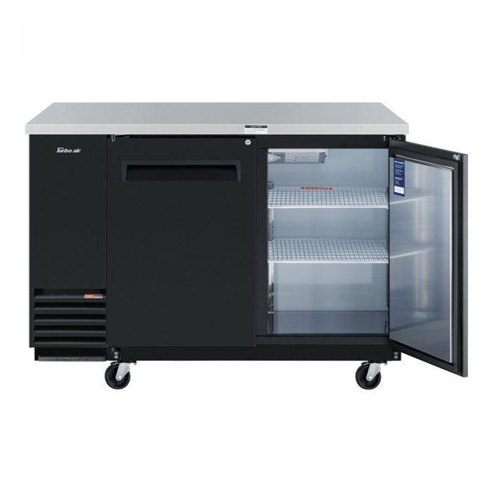 Turbo Air TBB-2SB-N6 2 Solid Door 59" Back Bar Cooler, Black Vinyl Exterior, 19 Cu. Ft. - TheChefStore.Com