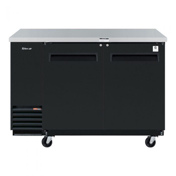 Turbo Air TBB-2SB-N6 2 Solid Door 59" Back Bar Cooler, Black Vinyl Exterior, 19 Cu. Ft. - TheChefStore.Com