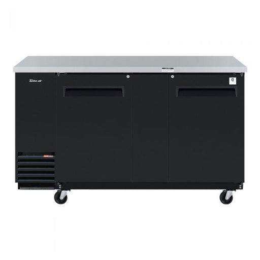 Turbo Air TBB-3SB-N6 2 Solid Door 69" Back Bar Cooler, Black Vinyl Exterior, 23 Cu. Ft. - TheChefStore.Com