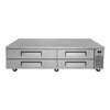 Turbo Air TCBE-82SDR-N 4 Drawer 82" Stainless Steel Chef Base Refrigerator, Optional 6" Extended Top, 16.0 Cu. Ft. - TheChefStore.Com