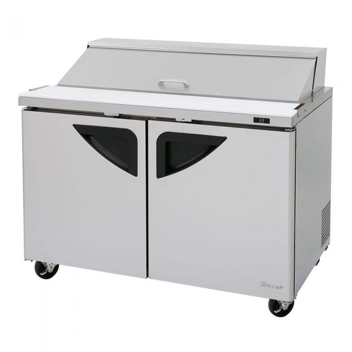 Turbo Air TST-48SD-N 2 Solid Door Refrigerated Sandwich Prep Table, 12 Cu. Ft. - TheChefStore.Com