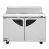 Turbo Air TST-48SD-N 2 Solid Door Refrigerated Sandwich Prep Table, 12 Cu. Ft. - TheChefStore.Com