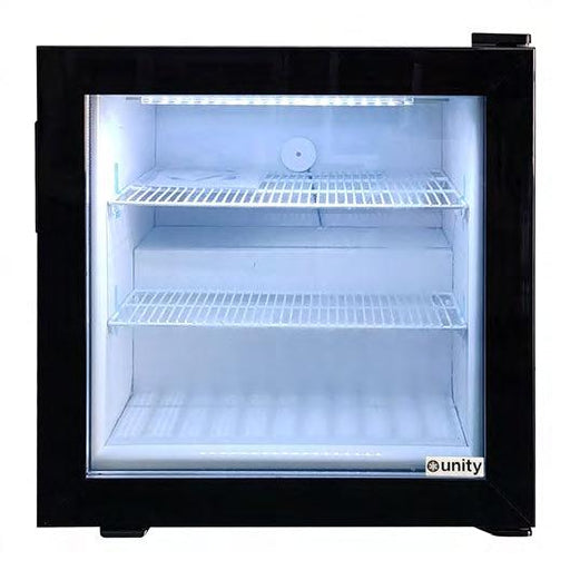 Unity U-CF2 24" Glass Swing Door Countertop Display Freezer, Black, 2 cu ft. - TheChefStore.Com