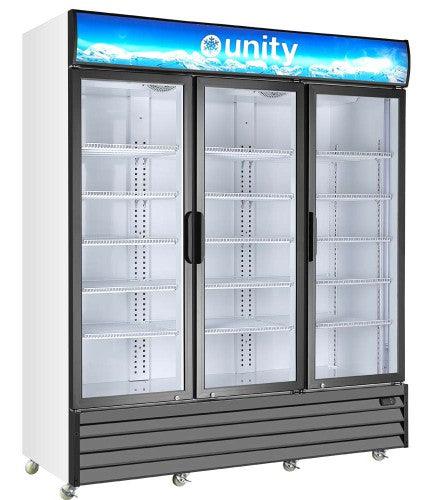 Unity U-GM-3 68" Three Glass Door Merchandiser Refrigerator with LED Lighting - TheChefStore.Com