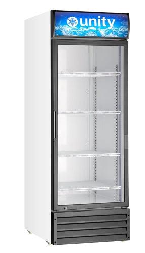 Unity U-GM1 24" Glass Door Merchandiser Refrigerator with LED Lighting, White, 78" Height - TheChefStore.Com