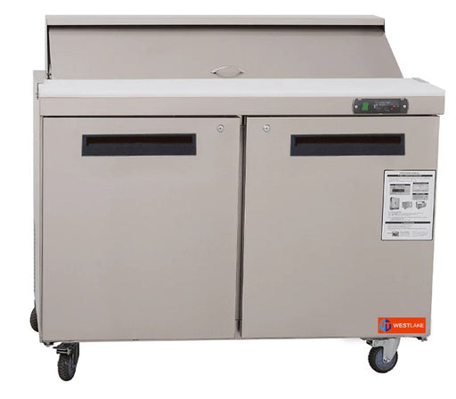 Westlake WKSR-48B 48" Double Door Sandwich Prep Table Refrigerator, Stainless Steel - TheChefStore.Com